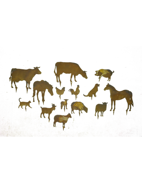 Bauernhof Minitiere zum Stecken - SET bestehend aus 14 Tieren