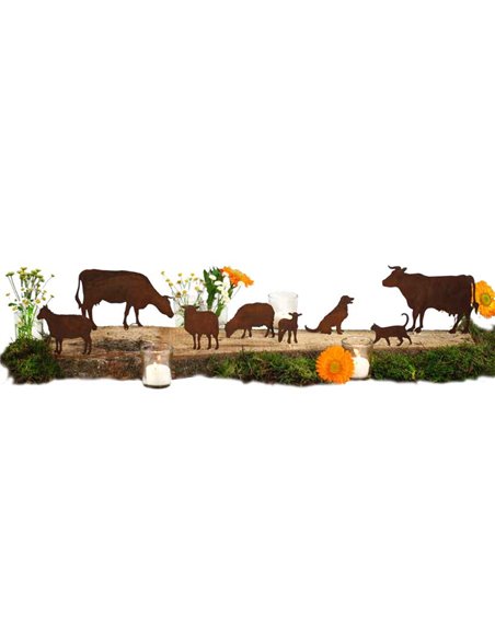 Bauernhof Minitiere zum Stecken - SET bestehend aus 14 Tieren