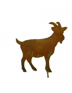 Bauernhoftiere Bauernhof Tier Ziege stehend, mittelgroß, 29 cm hoch, 27 cm lang Die Ziege aus Edelrost steht seitlich und blickt