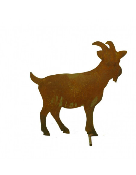 Bauernhoftiere Bauernhof Tier Ziege stehend, mittelgroß, 29 cm hoch, 27 cm lang Die Ziege aus Edelrost steht seitlich und blickt Bauernhoftiere Bauernhof Tier Ziege stehend, mittelgroß, 29 cm hoch, 27 cm lang Die Ziege aus Edelrost steht seitlich und blickt