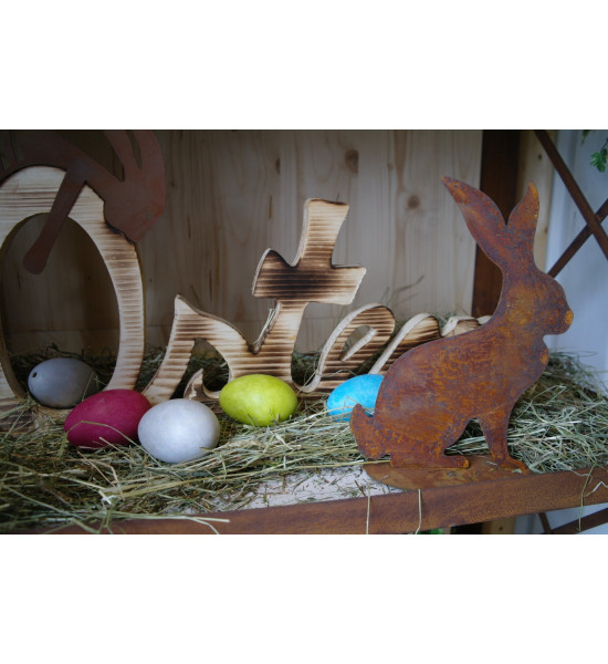 Hasen eleganter Hase sitzend, auf Platte Höhe 25 cm Höhe 25 cm