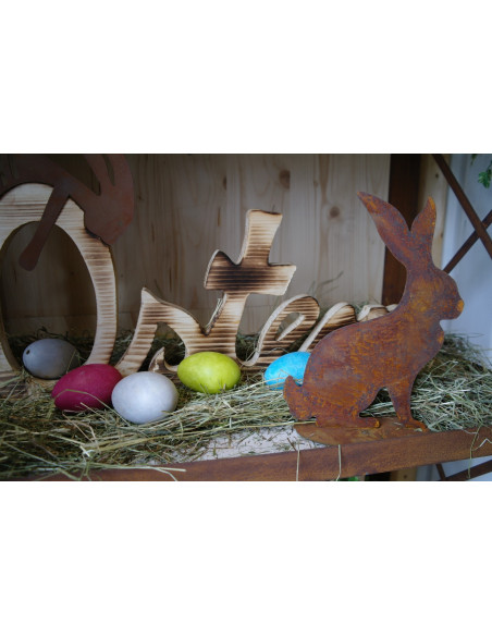 Hasen eleganter Hase sitzend, auf Platte Höhe 25 cm Höhe 25 cm Hasen eleganter Hase sitzend, auf Platte Höhe 25 cm Höhe 25 cm