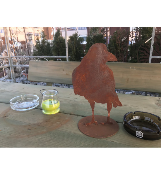 Gartendeko Raben und Krähe stehender Rabe, von vorne, auf Platte, Höhe 30 cm Höhe 30 cm
auf Platte
