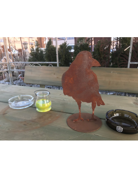 Gartendeko Raben und Krähe stehender Rabe, von vorne, auf Platte, Höhe 30 cm Höhe 30 cm
auf Platte
