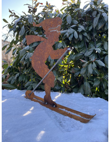 Allgäu Deko Edelrost Skifahrer - groß Höhe 43 cm Edelrost Skifahrer - groß

Skifahrerfigur aus Rost-Metall
Höhe ca. 43 cm
Br