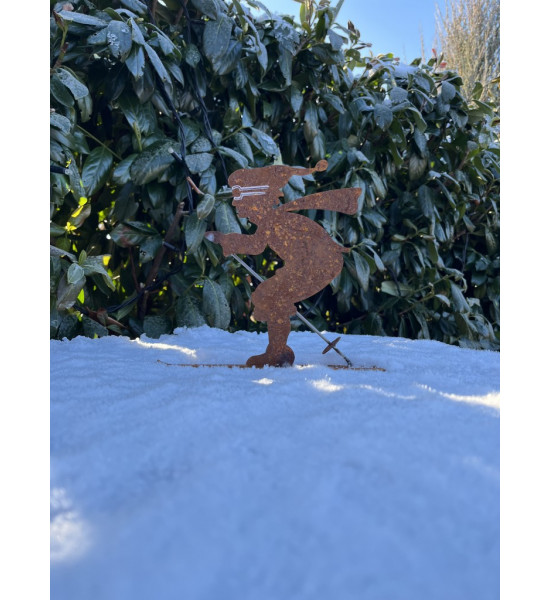 Allgäu Deko Dekofigur Skifahrer 20 cm hoch  (klein) 
Skifahrer in Edelrost
Höhe ca. 20 cm
Breite ca. 20 cm
