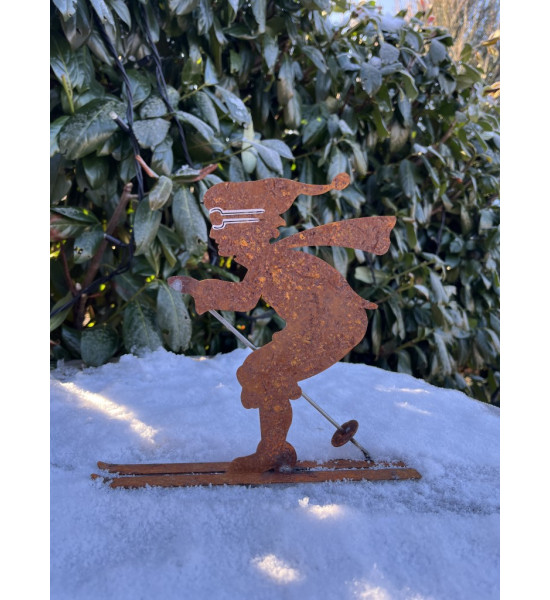 Allgäu Deko Dekofigur Skifahrer 20 cm hoch  (klein) 
Skifahrer in Edelrost
Höhe ca. 20 cm
Breite ca. 20 cm
