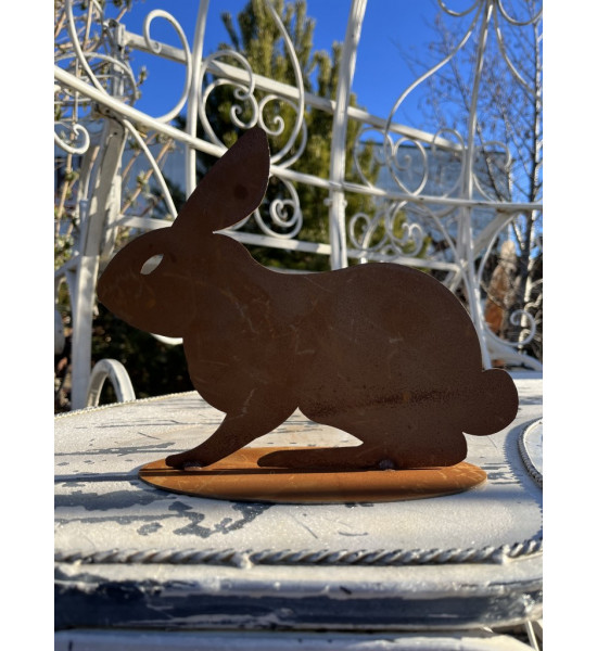 Hasen Deko Hase lauernd   Höhe 19 cm - Schattenbild zur Osterdeko Ein besonderer Höhepunkt in deiner Osterdeko für den
