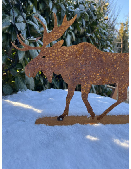 Elche + Nordische Deko kleiner Edelrost Elch 22 cm breit 17 cm hoch 
nordischer Elch als tolle Winter und Weihnachtsdeko
H&oum