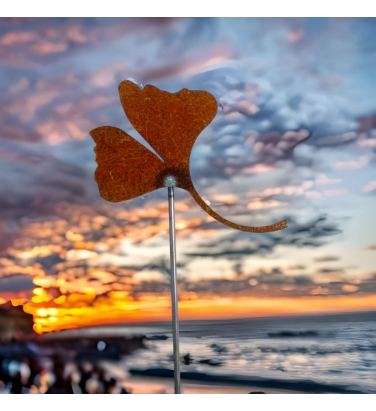 Beetstecker für Frühling und Sommer Ginkgo Mini Gartenstecker 11 x 8 cm 
Breite 11 cm
Höhe 8 cm
zzgl. Stecker 20 - 25 cm
