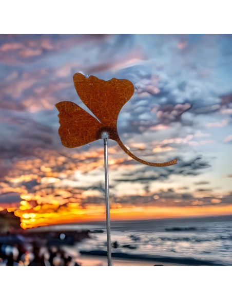 Beetstecker für Frühling und Sommer Ginkgo Mini Gartenstecker 11 x 8 cm 
Breite 11 cm
Höhe 8 cm
zzgl. Stecker 20 - 25 cm
