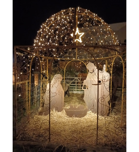 Pavillon und Kiosk Rank-Pavillon Metall Oase mit Kuppel 2,5 x 2,5 x 3,5 m Wie in einer OASE im Grünen ist dieser Rankpavillon au