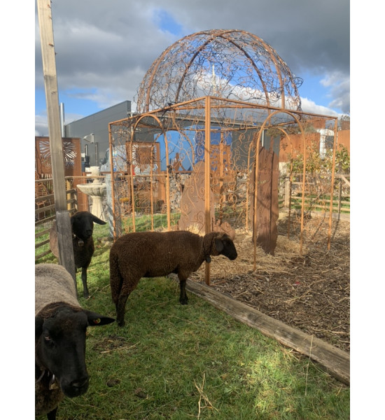 Pavillon und Kiosk Rank-Pavillon Metall Oase mit Kuppel 2,5 x 2,5 x 3,5 m Wie in einer OASE im Grünen ist dieser Rankpavillon au