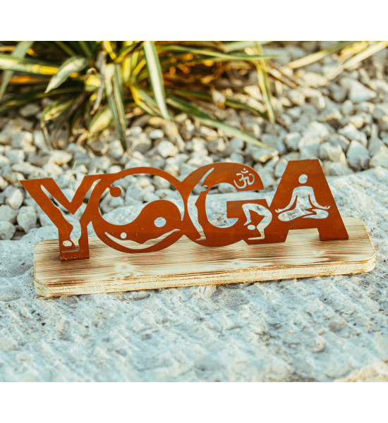 Schriftzüge Metall Schriftzug Yoga - 40 cm breit - Edelrost Deko 

Der Schriftzug YOGA besteht aus Menschenfiguren, die Buchst