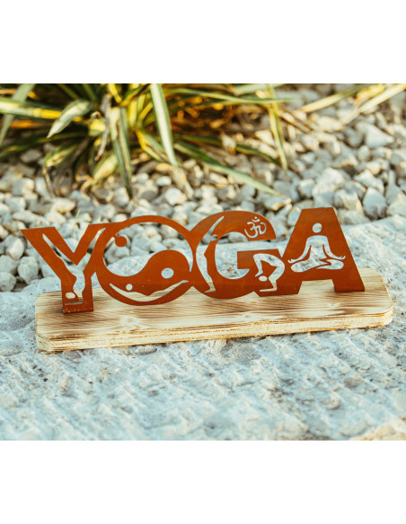 Schriftzüge Metall Schriftzug Yoga - 40 cm breit - Edelrost Deko 

Der Schriftzug YOGA besteht aus Menschenfiguren, die Buchst