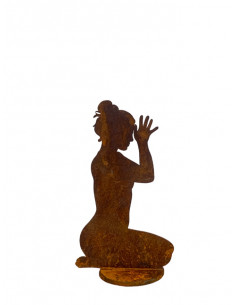 Yoga Deko - Figuren und Statuen mit Yoga und Meditation Positionen Yoga Mädel - Liv - klein - Fersensitz - Vajrasana - auf Platt