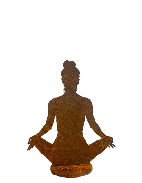 Yoga Deko - Figuren und Statuen mit Yoga und Meditation Positionen Yoga Mädel - Svenja - klein - Lotus Pose - auf Platte - Höhe 