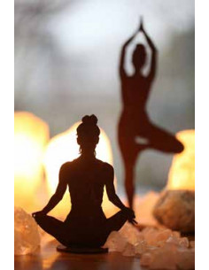 Yoga Deko - Figuren und Statuen mit Yoga und Meditation Positionen Yoga Mädel - Svenja - klein - Lotus Pose - auf Platte - Höhe  2