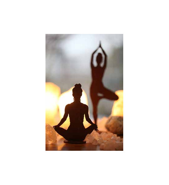 Yoga Deko - Figuren und Statuen mit Yoga und Meditation Positionen Yoga Mädel - Svenja - klein - Lotus Pose - auf Platte - Höhe 