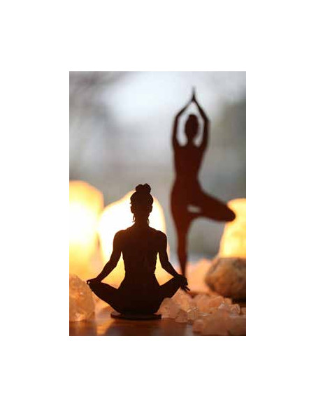 Yoga Deko - Figuren und Statuen mit Yoga und Meditation Positionen Yoga Mädel - Svenja - klein - Lotus Pose - auf Platte - Höhe 