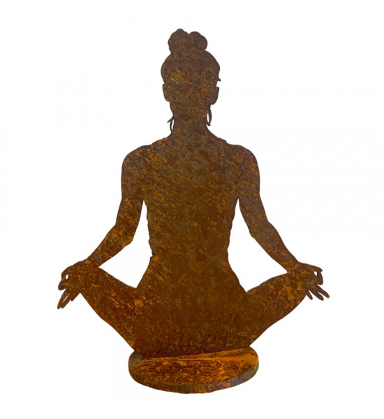 Yoga Deko - Figuren und Statuen mit Yoga und Meditation Positionen Yoga Mädel - Svenja - klein - Lotus Pose - auf Platte - Höhe 