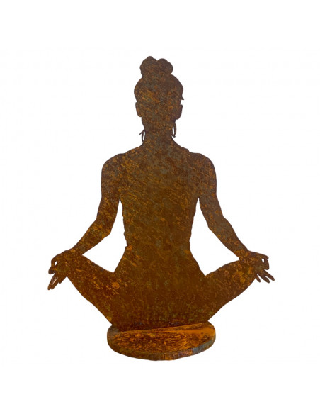 Yoga Deko - Figuren und Statuen mit Yoga und Meditation Positionen Yoga Mädel - Svenja - klein - Lotus Pose - auf Platte - Höhe 