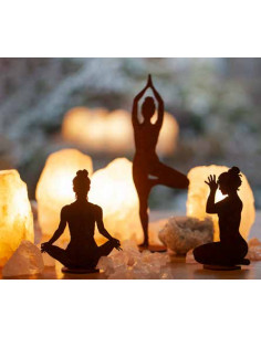 Yoga Deko - Figuren und Statuen mit Yoga und Meditation Positionen Yoga Mädel - Eva - klein - Baum Pose - auf Platte - Höhe 29 c 2