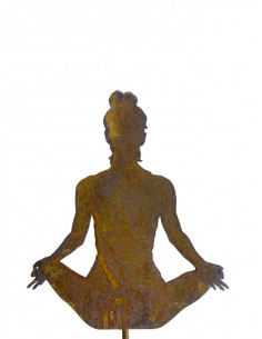 Yoga Deko - Figuren und Statuen mit Yoga und Meditation Positionen Yoga Mädel - Svenja - klein - Lotus Pose - Topfstecker 
Yoga