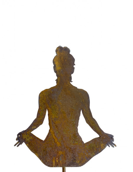 Yoga Deko - Figuren und Statuen mit Yoga und Meditation Positionen Yoga Mädel - Svenja - klein - Lotus Pose - Topfstecker 
Yoga