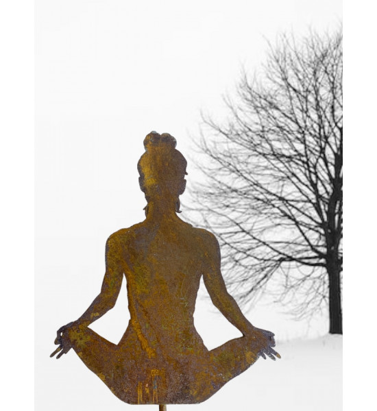 Yoga Deko - Figuren und Statuen mit Yoga und Meditation Positionen Yoga Mädel - Svenja - klein - Lotus Pose - Topfstecker 
Yoga