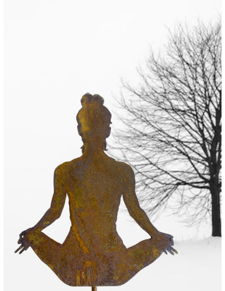 Yoga Deko - Figuren und Statuen mit Yoga und Meditation Positionen Yoga Mädel - Svenja - klein - Lotus Pose - Topfstecker 
Yoga