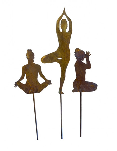 Yoga Deko - Figuren und Statuen mit Yoga und Meditation Positionen Yoga Mädel - Svenja - klein - Lotus Pose - Topfstecker 
Yoga