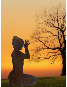 Yoga Deko - Figuren und Statuen mit Yoga und Meditation Positionen Yoga Mädel - Liv - klein - Fersensitz - Vajrasana - Topfsteck 2