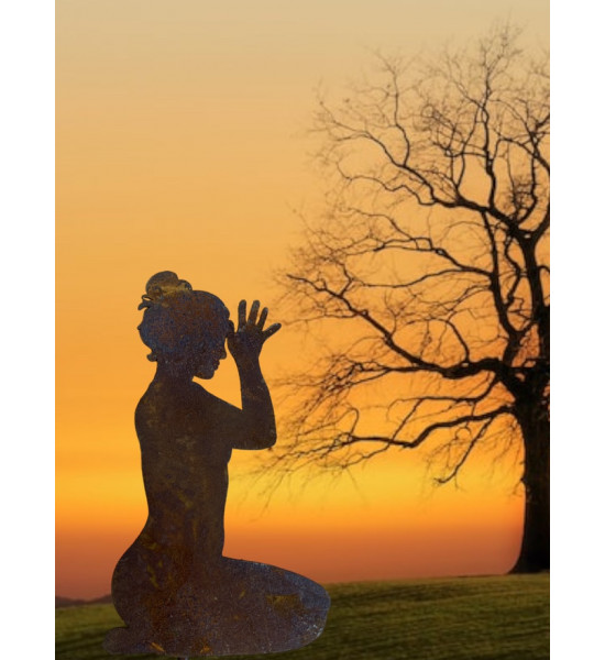 Yoga Deko - Figuren und Statuen mit Yoga und Meditation Positionen Yoga Mädel - Liv - klein - Fersensitz - Vajrasana - Topfsteck