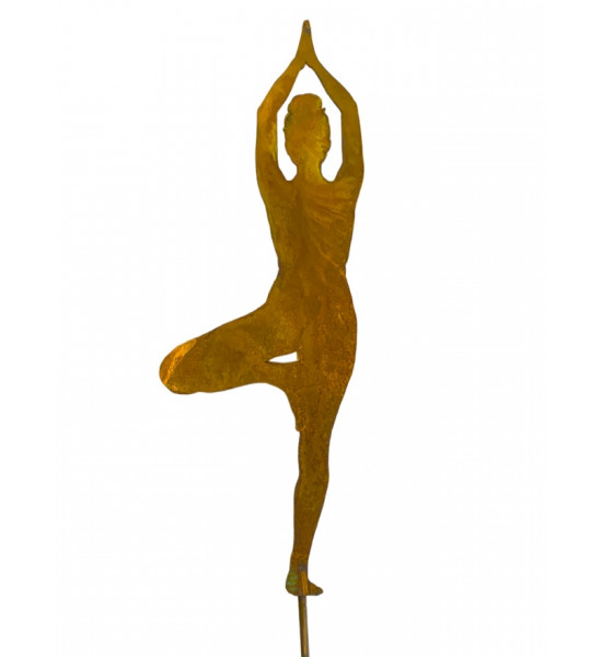 Yoga Deko - Figuren und Statuen mit Yoga und Meditation Positionen Yoga Mädel - Eva - klein - Baum Pose - Topfstecker 
Yoga Mäd