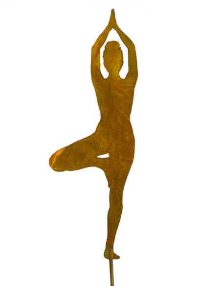 Yoga Deko - Figuren und Statuen mit Yoga und Meditation Positionen Yoga Mädel - Eva - klein - Baum Pose - Topfstecker 
Yoga Mäd