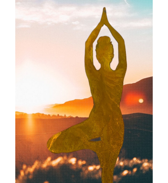 Yoga Deko - Figuren und Statuen mit Yoga und Meditation Positionen Yoga Mädel - Eva - klein - Baum Pose - Topfstecker 
Yoga Mäd