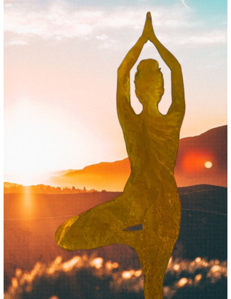 Yoga Deko - Figuren und Statuen mit Yoga und Meditation Positionen Yoga Mädel - Eva - klein - Baum Pose - Topfstecker 
Yoga Mäd