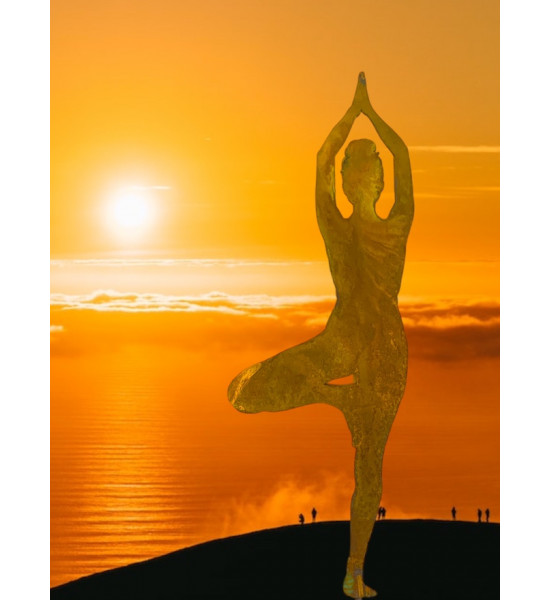 Yoga Deko - Figuren und Statuen mit Yoga und Meditation Positionen Yoga Mädel - Eva - klein - Baum Pose - Topfstecker 
Yoga Mäd