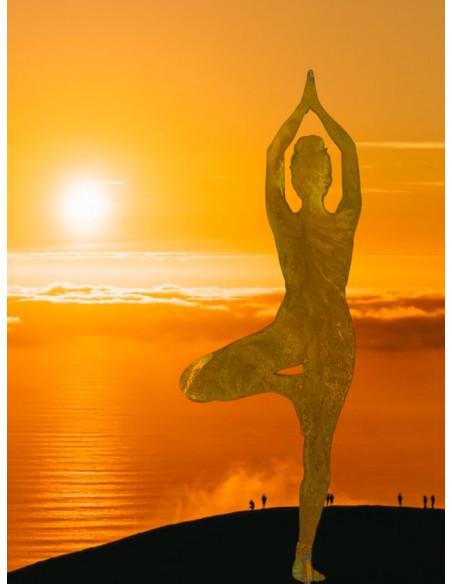 Yoga Deko - Figuren und Statuen mit Yoga und Meditation Positionen Yoga Mädel - Eva - klein - Baum Pose - Topfstecker 
Yoga Mäd