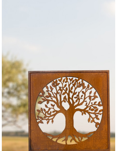 Sichtschutzwände und Paravents Quadratischer Lebensbaum Paravent 100 x 100 cm Stahl Sichtschutz 
Quadratischer Lebensbaum Parav