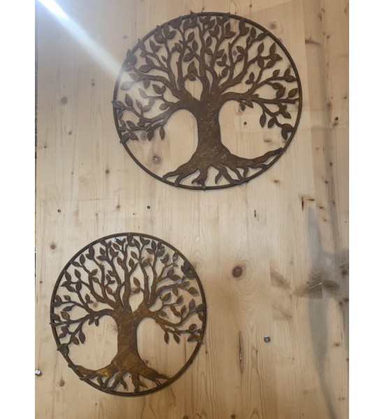 Baum des Lebens - Symbol für Hoffnung und eine glückliche Zukunft Baum des Lebens - Wandbild Metall - 50 cm 
Durchmesser 50 cm