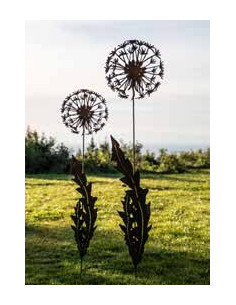Gartenstecker Deko Pusteblume mit Blättern auf Gartenstecker 
Gesamtlänge ca. 115 cm
Breite 27 cm
 2