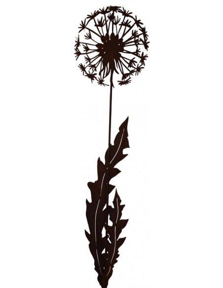 Gartenstecker Deko Pusteblume mit Blättern auf Gartenstecker 
Gesamtlänge ca. 115 cm
Breite 27 cm
