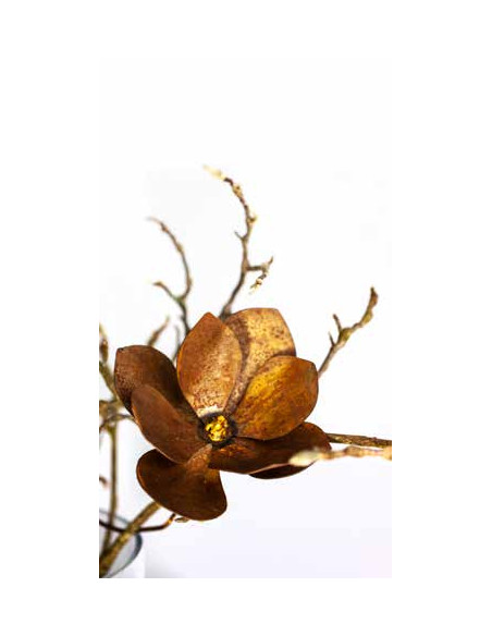 Bastelideen mit Metall und Rost Magnolie aus Stahl zum Einarbeiten - mit goldener Mitte 
Magnolie zum Einarbeiten mit goldener 