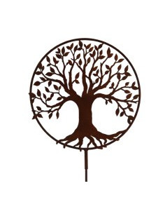 Baum des Lebens - Symbol für Hoffnung und eine glückliche Zukunft Baum des Lebens - Ring - mit Rohr für 8mm Gartenstecker - 40 c
