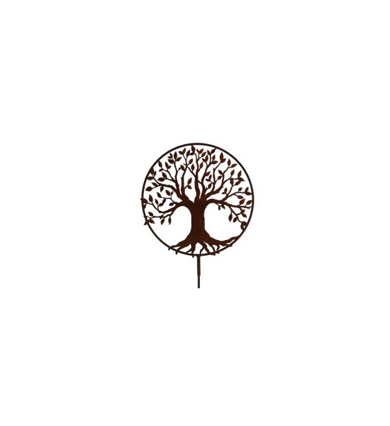 Baum des Lebens - Symbol für Hoffnung und eine glückliche Zukunft Baum des Lebens - Ring - mit Rohr für 8mm Gartenstecker - 40 c