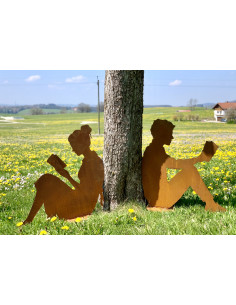 Menschen und Silhouetten Lesender Mann mit Rohr als Steckverbindung - klein - 60 cm hoch Dieser lesende Mann hat eine angeschwei 2