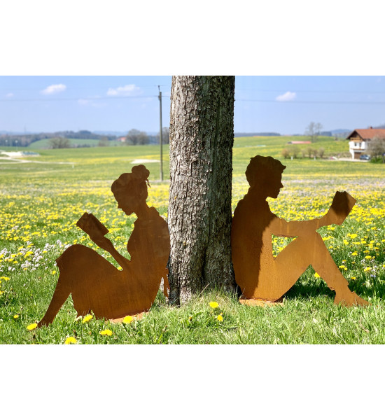 Menschen und Silhouetten Dekofigur lesender Mann - Höhe 80 cm - groß 
Höhe 80 cm
Länge 85 cm
aus 3 mm Stahl
