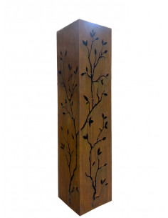Edelrost Säule mit Zweigen - Höhe 140 cm